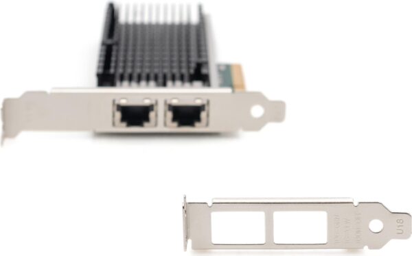 Digitus 10Gbps Dual Port Ethernet Server Adapter - Eingebaut - Kabelgebunden - PCI Express - Ethernet - 10000 Mbit/s - Grün - Silber (DN-10163)