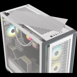 CORSAIR iCUE 5000D RGB Airflow - Mid tower - E-ATX - Seitenteil mit Fenster (gehärtetes Glas) - keine Spannungsversorgung (ATX) - True White - USB/Audio (CC-9011243-WW)