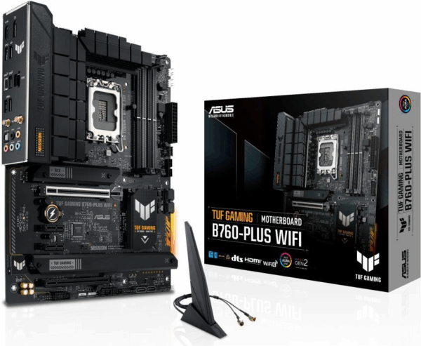 ASUS TUF Gaming B760-Plus WIFI - Intel - LGA 1700 - Intel® Celeron® - Intel® Core™ i3 - Intel® Core™ i5 - Intel® Core™ i7 - LGA 1700 - DDR5-SDRAM - 128 GB (90MB1ER0-M0EAY0)