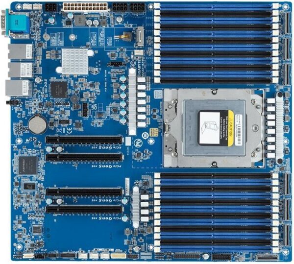 Gigabyte MZ33-AR0 - 1,0 - Motherboard - E-ATX EPYC 9004 Series - LGA6096 Socket - USB 3,2 Gen 1 - 2 x 10 Gigabit LAN - Onboard-Grafik (MZ33-AR0)