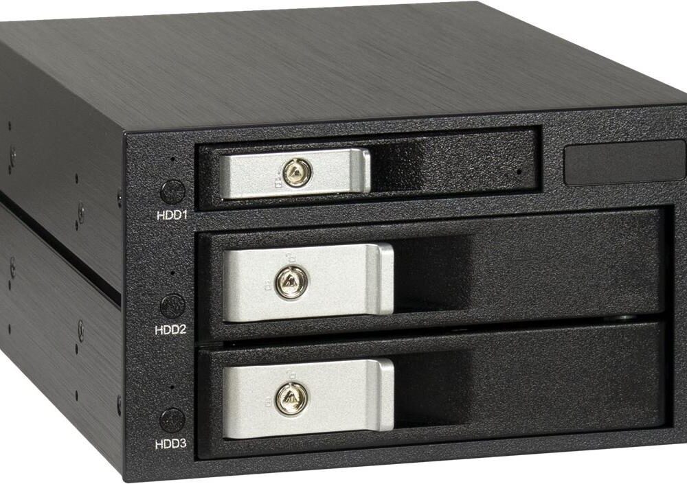 INTER-TECH HDD-Wechselrahmen ST-3525 fuer 1x 6,35cm 2.5" und 2x 8,89cm 3.5" (88887365)