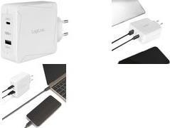 Logilink - Netzteil - GaN - 100 Watt - 5 A - Fast Charge, PD/PPS - 2 Ausgabeanschlussstellen (USB Typ A, 24 pin USB-C) - weiß (PA0281)