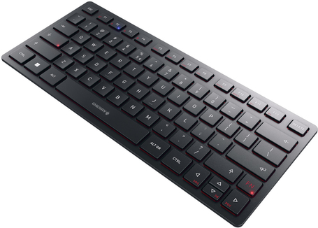 CHERRY KW 9200 MINI - Tastatur - kabellos - 2.4 GHz, Bluetooth 5.0 - QWERTY - Europa - Tastenschalter: CHERRY SX - Schwarz