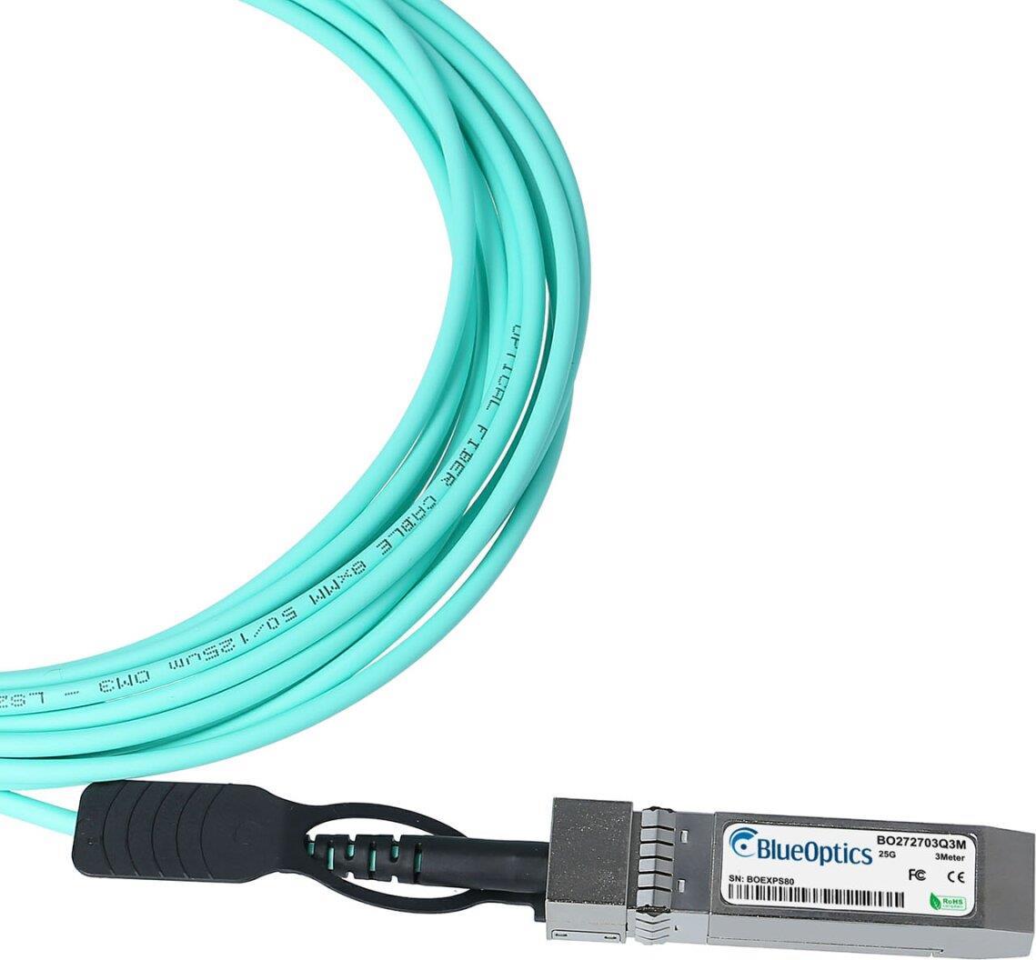 Ubiquiti Networks UACC-AOC-SFP28-7M kompatibles Aktives Optisches Kabel (AOC) als 25 Gigabit Variante, mit SFP28 auf SFP28 Verbindung, für den Anschluss von Hardware in Racks und über benachbarte Racks hinweg. BlueOptics Ubiquiti Networks UACC-AOC-SFP28-7 (UACC-AOC-SFP28-7M-BO)