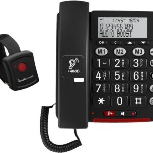 Audioline Amplicomms BigTel 50 Alarm Plus - Telefon mit Schnur - Dunkelgrau (ATL1425642)
