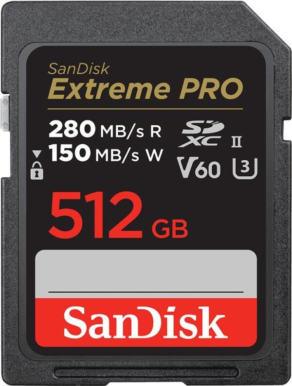 SanDisk Extreme Pro - Flash-Speicherkarte - 512GB - Video Class V60 / UHS-II U3 / Class10 - SDXC UHS-II (SDSDXEP-512G-GN4IN)