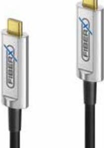 FiberX FX-I600-010 USB Kabel 10 m USB 3.2 Gen 1 (3.1 Gen 1) USB C Schwarz - Silber (FX-I600-010)