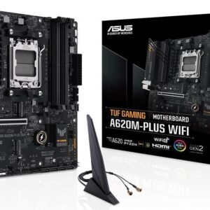 ASUS TUF GAMING A620M-PLUS WIFI - Motherboard - micro ATX - Socket AM5 - AMD A620 Chipsatz - USB 3,2 Gen 1, USB-C 3,2 Gen 1 - Gigabit LAN, 2,5 Gigabit LAN, Bluetooth, Wi-Fi - Onboard-Grafik (CPU erforderlich) - HD Audio (8-Kanal) (90MB1F00-M0EAY0)