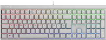 CHERRY MX 2,0S - Tastatur - Hintergrundbeleuchtung - USB - QWERTZ - Deutsch - Tastenschalter: CHERRY MX Brown - weiß (G80-3821LXADE-0)