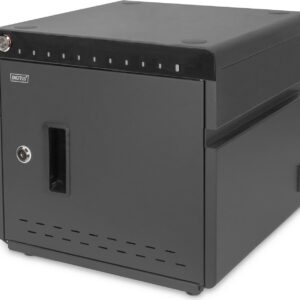 DIGITUS DN-45004 - Schrankeinheit - für 10 Notebooks/Tablets - UV cleaner, USB-C, mobile, charging - verriegelbar - ABS-Kunststoff, kaltgewalzter Stahl - Schwarz, RAL 9005 - Bildschirmgröße: bis zu 35,6 cm (bis zu 35,60cm (14")) - Schreibtisch - Ausgang: 5 / 9 / 12 V
