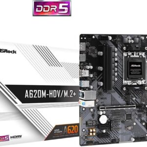 ASRock A620M-HDV/M.2+ - Motherboard - micro ATX - Socket AM5 - AMD A620 Chipsatz - USB 3,2 Gen 1, USB-C 3,2 Gen 1 - Gigabit LAN - Onboard-Grafik (CPU erforderlich) - HD Audio (8-Kanal) (90-MXBLK0-A0UAYZ)