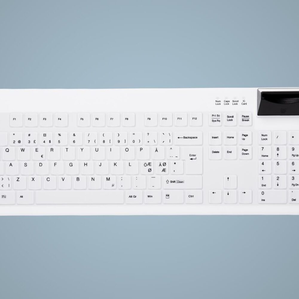 Cherry Active Key SEALED / USB / DE / BLACK/WHITE AK-C8200F serie medical Keyboard (AK-C8200F-UV-BW/GE)