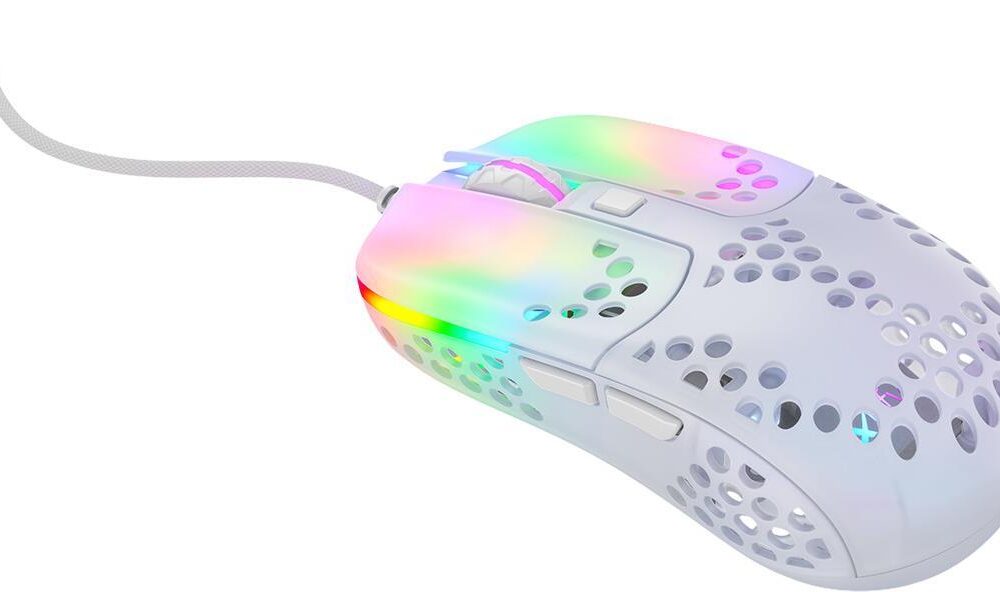 Xtrfy MZ1. Bewegungerfassungs Technologie: Optisch, Geräteschnittstelle: USB Typ-A, Reaktionszeit: 8 ms, Tastentyp: Gedrückte Tasten, Scroll Typ: Ring, Beschleunigung (Max.): 50 G. Farben der Beleuchtung: Blau, Grün, Rot. Energiequelle: Kabel. Produktfarbe: Weiß (MZ1-RGB-WHITE-TP)