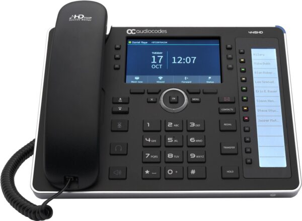 AudioCodes 445HD - VoIP-Telefon - dreiweg Anruffunktion - SIP, SDP, SIP over TLS, SIP over TCP, SIP over UDP - 6 Leitungen - Schwarz (IP445HDEG-BW)