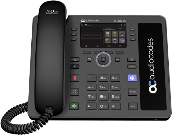 AudioCodes C435HD - VoIP-Telefon mit Rufnummernanzeige - RTCP, RTP, SRTP (TEAMS-C435HD-R)