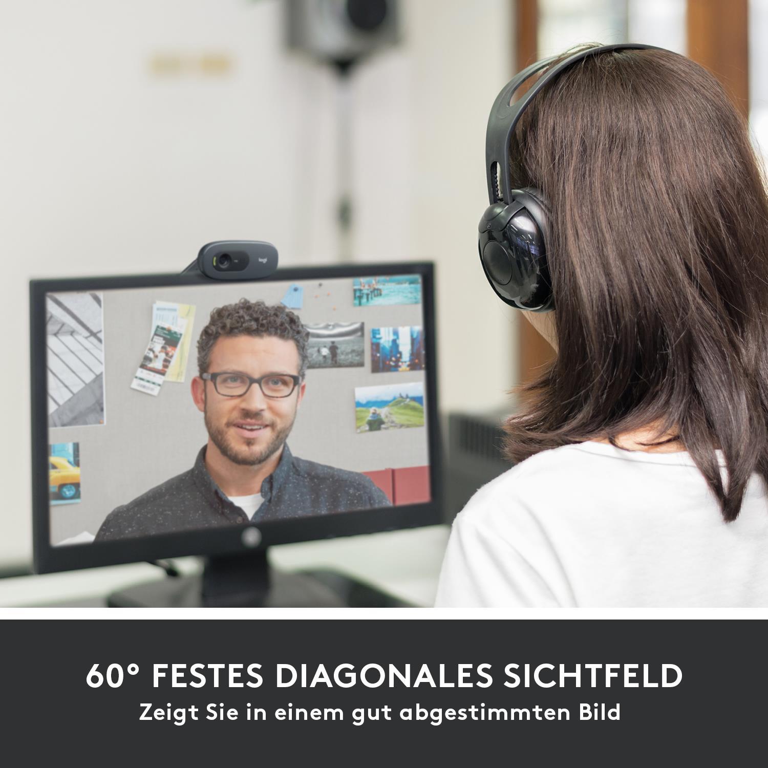 Logitech C505 HD Webcam 1280 x 720 Pixel USB Schwarz (960-001363)