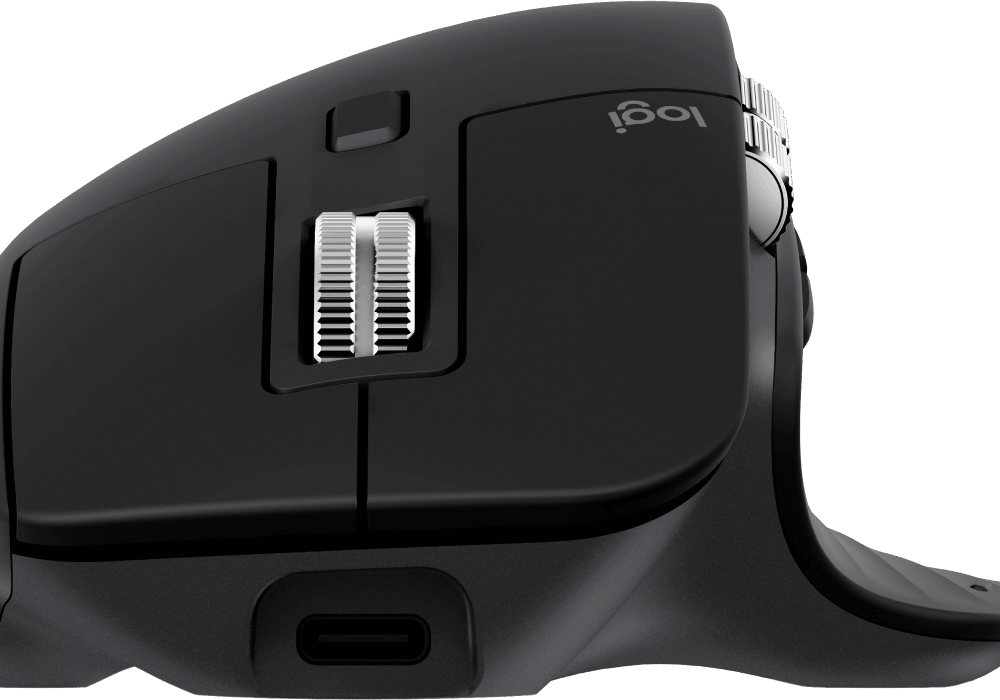 Logitech MX Master 3S Performance Wireless Mouse - Maus - ergonomisch - optisch - kabellos - Bluetooth, 2,4 GHz - Logitech Logi Bolt USB-Receiver - Schwarz (910-006556)