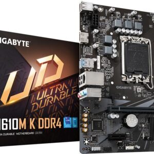 Gigabyte H610M K DDR4 - 1,0 - Motherboard - micro ATX - LGA1700-Sockel - H610 Chipsatz - USB 3,2 Gen 1 - Gigabit LAN - Onboard-Grafik (CPU erforderlich) - HD Audio (8-Kanal) (H610M K DDR4)