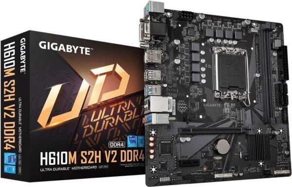 Gigabyte H610M S2H V2 DDR4 - 1,0 - Motherboard - micro ATX - LGA1700-Sockel - H610 Chipsatz - USB 3,2 Gen 1 - Gigabit LAN - Onboard-Grafik (CPU erforderlich) - HD Audio (8-Kanal) (H610M S2H V2 DDR4)