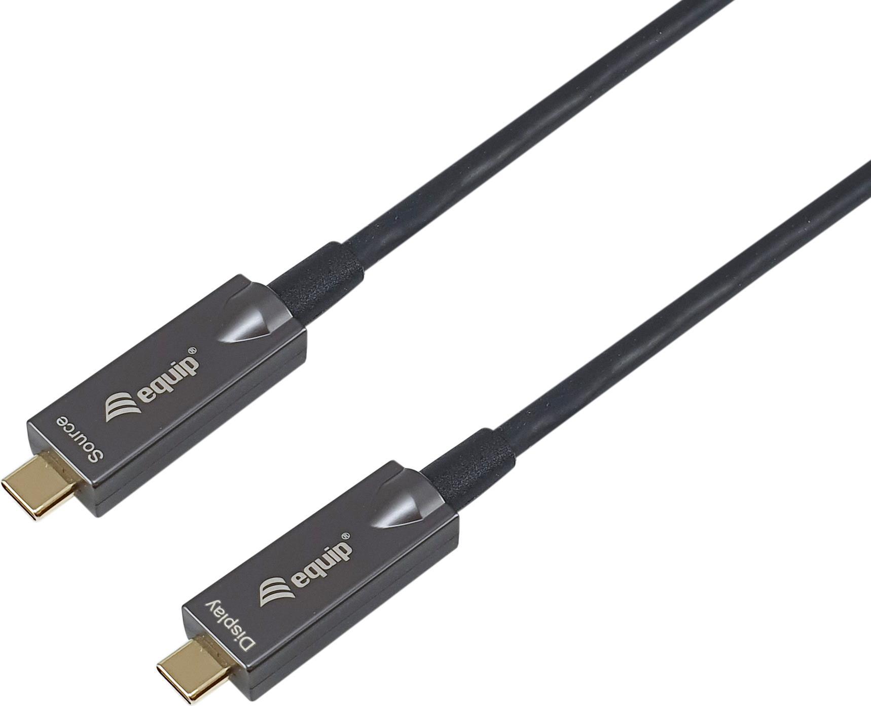 Equip USB-C Aktives optisches Kabel - M/M - 5.0m - PD 60W - 4K/60Hz - 10Gbps - Video+Data+PD (119461)