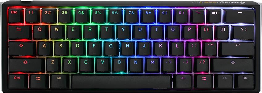 DuckyChannel Ducky One 3 Mini - Tastatur - Hintergrundbeleuchtung - USB-C - QWERTY - USA - Tastenschalter: CHERRY MX Red - Classic Black (DKON2161ST-RUSPDCLAWSC1)