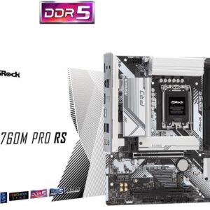 ASRock B760M PRO RS/D5 - Motherboard - micro ATX - LGA1700-Sockel - B760 Chipsatz - USB 3,2 Gen 1, USB-C 3,2 Gen 1 - 2,5 Gigabit LAN - Onboard-Grafik (CPU erforderlich) - HD Audio (8-Kanal) (90-MXBLH0-A0UAYZ)