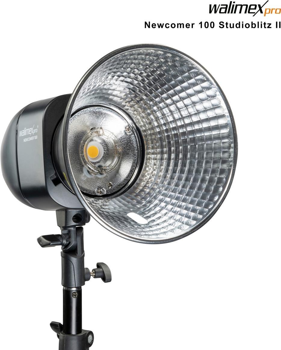 Walimex pro Newcomer 100 Set Double - 100 Ws Blitzleistung, auslösen per Funk 2,4GHz, LED-Einstelllicht, Blitzdauer 1/800-1/1200s, Bowens/walimex pro-Anschluss, ideal für kleine Studios (1023374)