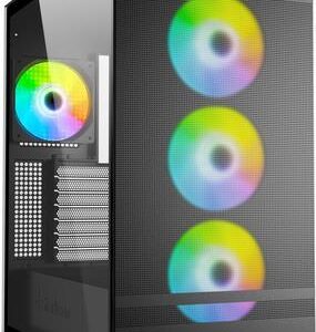 Sharkoon Rebel C50 RGB ATX. Formfaktor: Full Tower, Typ: PC, Produktfarbe: Schwarz. Installierte Lüfter (Vorderseite): 3x 120 mm, Durchmesser unterstützte Vorderseitenlüfter: 120,140 mm, Durchmesser unterstützte Seitenlüfter: 120 mm. Unterstützte Hard-Disk Drive Größen: 2.5,3.5" . Breite: 230 mm, Tiefe: 460 mm, Höhe: 495 mm (4044951038244)