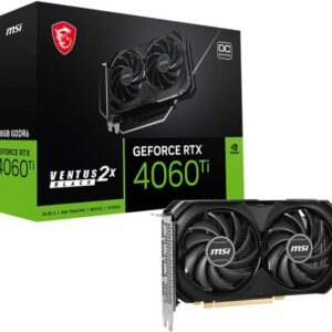 MSI GeForce RTX 4060 Ti VENTUS 2X BLACK 8G OC - Grafikkarten - GeForce RTX 4060 Ti - 8GB GDDR6 - PCIe 4,0 x8 - 3 x DisplayPort, HDMI - Schwarz (V515-017R)