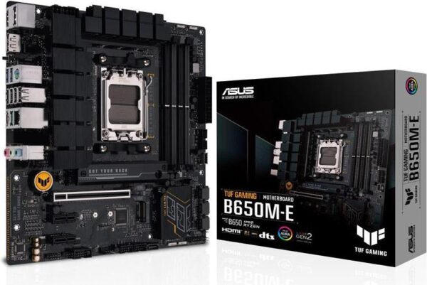 ASUS TUF GAMING B650M-E - Motherboard - micro ATX - Socket AM5 - AMD B650 Chipsatz - USB 3,1 Gen 2, USB 3,2 Gen 2, USB-C 3,2 Gen2, USB-C 3,2 Gen 1 - 2,5 Gigabit LAN - Onboard-Grafik (CPU erforderlich) - HD Audio (8-Kanal) (90MB1FU0-M0EAY0)