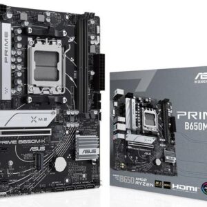 ASUS PRIME B650M-K - Motherboard - micro ATX - Socket AM5 - AMD B650 Chipsatz - USB 3,2 Gen 1, USB 3,2 Gen 2, USB-C 3,2 Gen 1 - 2,5 Gigabit LAN - Onboard-Grafik (CPU erforderlich) - HD Audio (8-Kanal) (90MB1F60-M0EAY0)