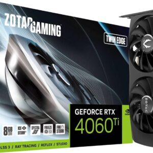 ZOTAC GAMING GeForce RTX 4060Ti Twin Edge - Grafikkarten - GeForce RTX 4060 Ti - 8GB GDDR6 - PCIe 4,0 x8 - HDMI, 3 x DisplayPort (ZT-D40610E-10M)