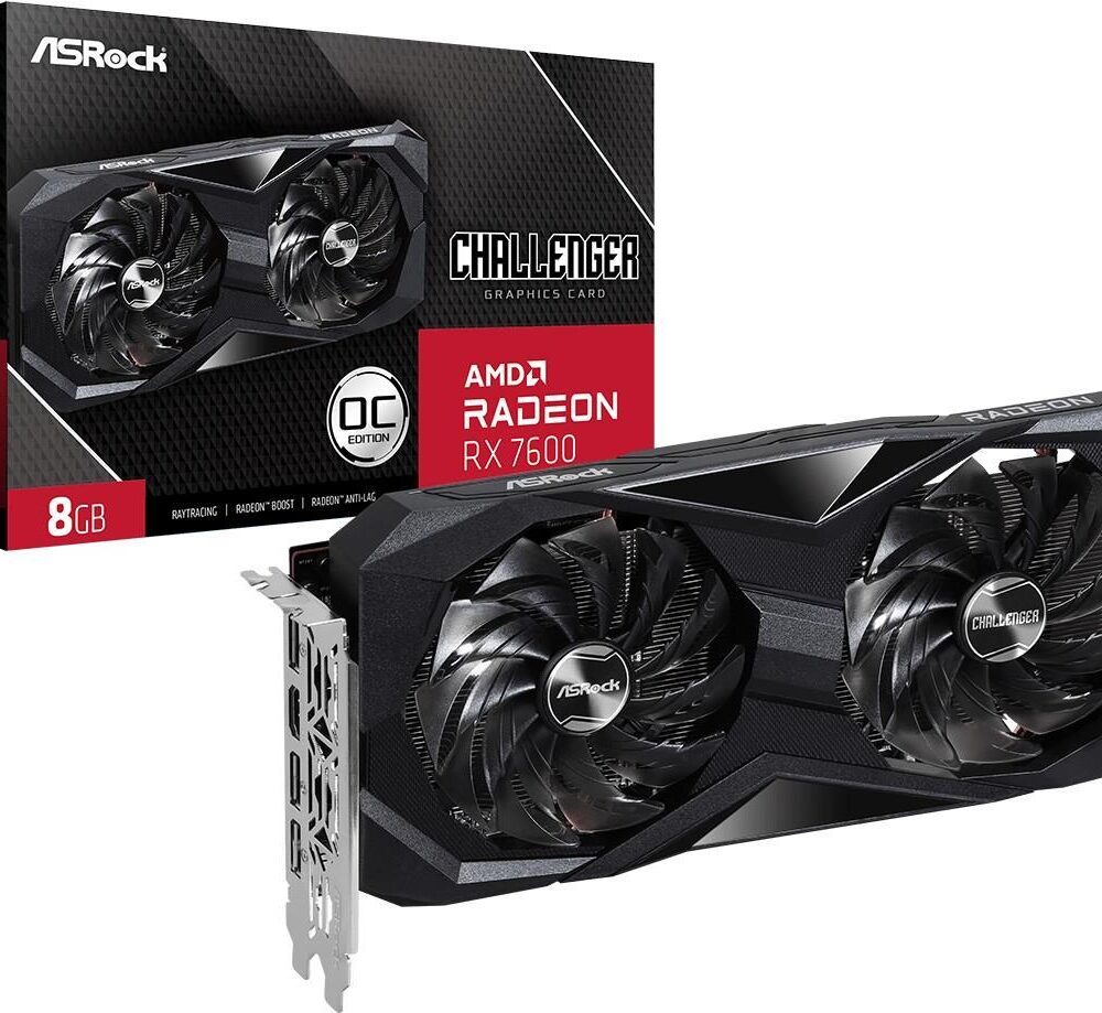ASRock Challenger Radeon RX 7600 8GB OC - Grafikkarten - Radeon RX 7600 - 8GB GDDR6 - PCIe 4,0 x8 - HDMI, 3 x DisplayPort - Box (90-GA41ZZ-00UANF)
