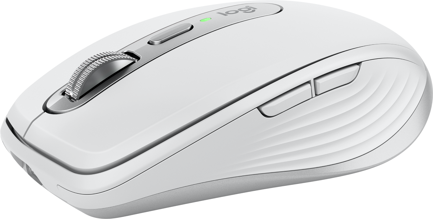 Logitech MX Anywhere 3S - Maus - optisch - 6 Tasten - kabellos - Bluetooth - Logitech Logi Bolt USB-Receiver - Pale Gray (910-006930)