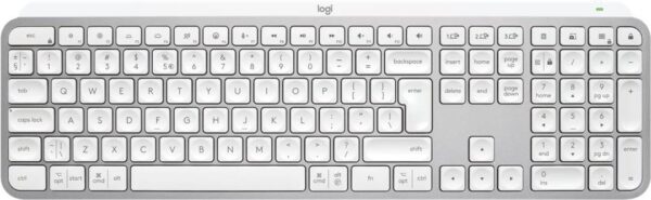 Logitech MX Keys S - Tastatur - hinterleuchtet - kabellos - Bluetooth LE - QWERTZ - Deutsch - Tastenschalter: Scissor-Key - Pale Gray (920-011566)