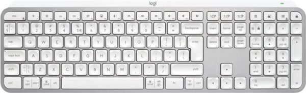 Logitech MX Keys S - Tastatur - hinterleuchtet - kabellos - Bluetooth LE - QWERTY - US-Englisch - Tastenschalter: Scissor-Key - Pale Gray