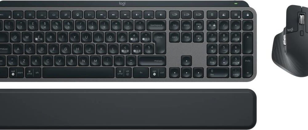 Logitech MX Keys S Combo - Tastatur-und-Maus-Set - hinterleuchtet - kabellos - Bluetooth LE - QWERTZ - Deutsch - Tastenschalter: Scissor-Key - Graphite (920-011606)