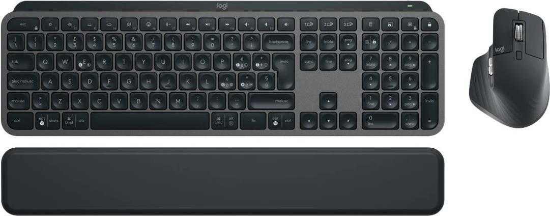 Logitech MX Keys S Combo - Tastatur-und-Maus-Set - hinterleuchtet - kabellos - Bluetooth LE - QWERTZ - Deutsch - Tastenschalter: Scissor-Key - Graphite (920-011606)
