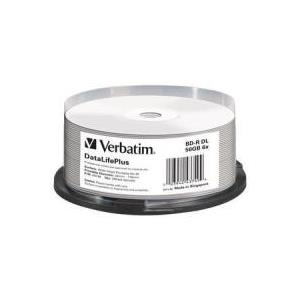 Verbatim DataLifePlus Blu-Ray-Disk - 25 x BD-R DL - 50GB 6x - breite bedruckbare Oberfläche - Spindel - Speichermedium (43749)