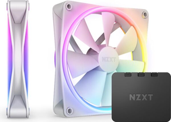 NZXT F Series F140 RGB DUO Twin Pack - Gehäuselüfter - 140 mm - weiß (RF-D14DF-W1)