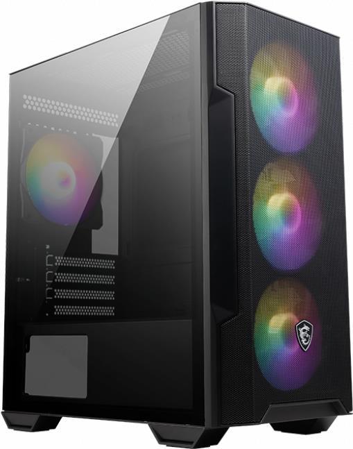 MSI MAG FORGE M100R - microATX Tower - Seitenteil mit Fenster (gehärtetes Glas) - keine Spannungsversorgung (ATX) - USB/Audio (306-7G20R21-809)