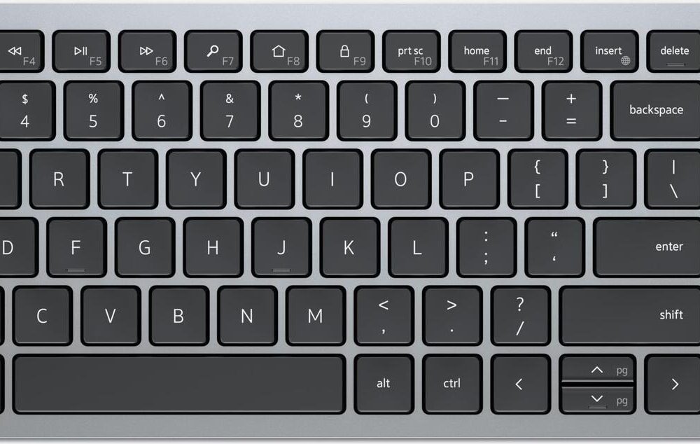 DELL KB740 Tastatur RF Wireless + Bluetooth QWERTY Nordisch Grau - Schwarz (KB740-GY-R-NOR)