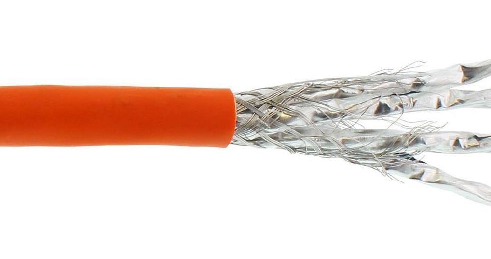 InLine VerlegekabelCat.7a Rohkabel S/FTP PiMF 4x2x0.58 AWG23 1200MHz B2ca halogenfrei orange - Verlegekabel - Netzwerk - SFTP - 300 m - low-smoke - zero-halogen - halogenfrei (71300I)