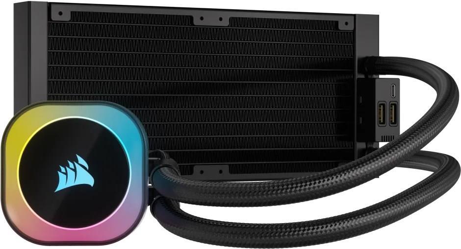 CORSAIR iCUE Link H100I RGB - Prozessor-Flüssigkeitskühlsystem - Kühlergröße: 240 mm - (für: LGA1156, LGA1155, LGA1150, LGA1151, AM4, LGA1200, LGA1700, AM5) - Kupfer - 120 mm (CW-9061001-WW)