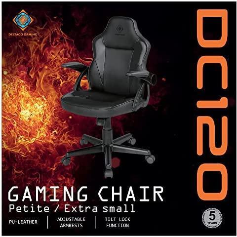 DELTACO GAMING PU-leather Junior Stuhl höhenverstellbar, sw GAM-130 (GAM-130)