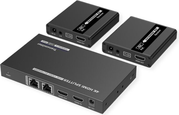 VALUE 1x2 HDMI Splitter+ Extenderüber TP 4K30Hz 40m - Digital/Display/Video - 40 m (14.99.3464)