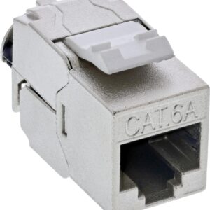 24er Bulk-Pack InLine® Keystone RJ45 Buchse Slim, SNAP-In, Cat.6A, integrierter Kabelbinder (B-76202P)