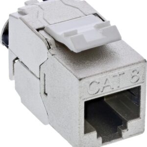 24er Bulk-Pack InLine® Keystone RJ45 Buchse Slim, SNAP-In, Cat.8.1, integrierter Kabelbinder (B-76202Q)