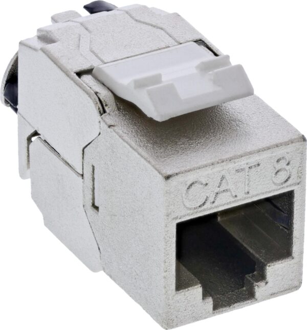 24er Bulk-Pack InLine® Keystone RJ45 Buchse Slim, SNAP-In, Cat.8.1, integrierter Kabelbinder (B-76202Q)