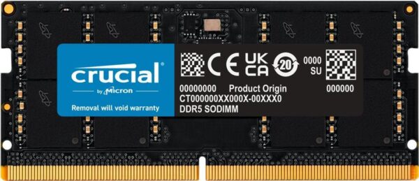 Crucial - DDR5 - Modul - 32 GB - SO DIMM 262-PIN - 5600 MHz / PC5-44800 - CL46 - 1.1 V - non-ECC (CT32G56C46S5)